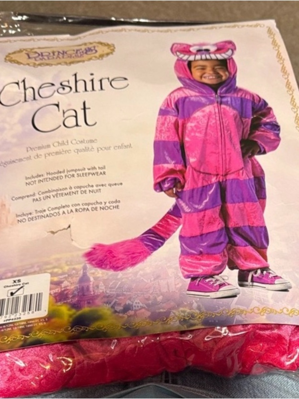 NWT Princess Paradise Size XS Chesire Cat Kids One-Piece Costume -